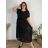 Elegantes Chiffonkleid Kurzarm Damen Übergröße (46/48/50 Einheitsgröße) ITALIAN FASHION IM425035 46/48 schwarz