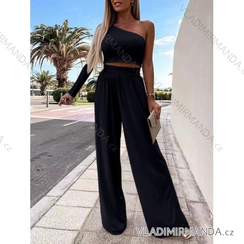 Set lange Jogginghosen und langärmliges Sweatshirt für Frauen (UNI S / L) TURKISH FASHION IMK20148 schwarz M / L