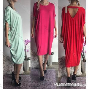 Tunika Kleid Kurzarm Damen (uni sl) ITALIENISCHE Mode IM917009
