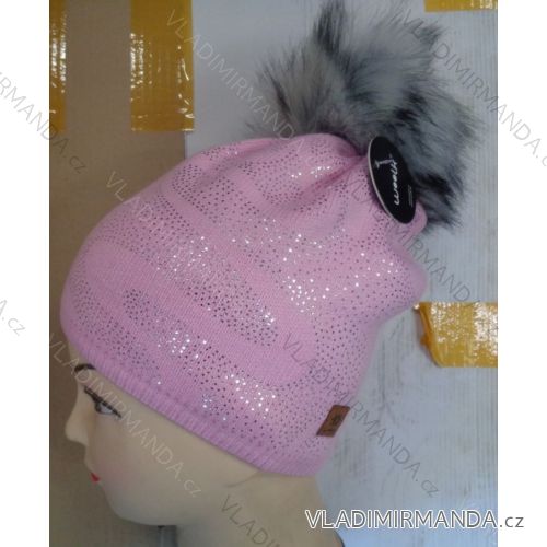 Damenmütze mit Pailletten (uni) WOOLK POLSKÁ VÝROBA POL491
