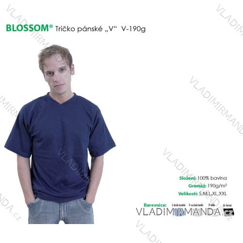 T-Shirt für Männer, kurzärmlig Herren einfarbig (s-xxl) BLOSSOM V-190G