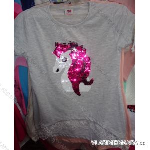 T-Shirt Kurzarm mit Baby Pailletten und Teenager-Mädchen (128-164) TUZZY TURKEY MODA TM218003041
