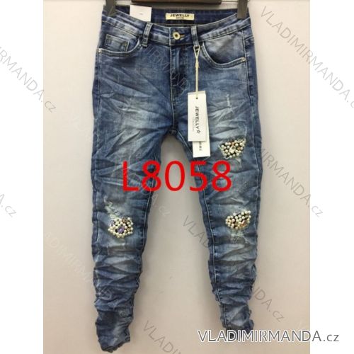 Jeans mit Perlen Damen (xs-xl) JEWELLY L8058
