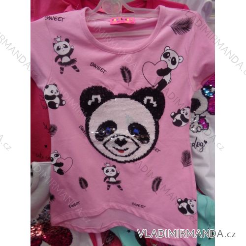 T-Shirt Kurzarm mit Pailletten Baby Teenager Mädchen (128-164) TUZZY TURKEY MODA TM218025
