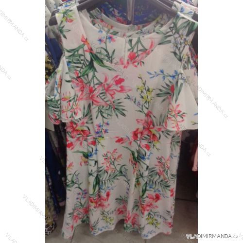 Tunika-Kleid Kurzarm floral Damen (uni sl) ITALIENISCHE MODA IM718130
