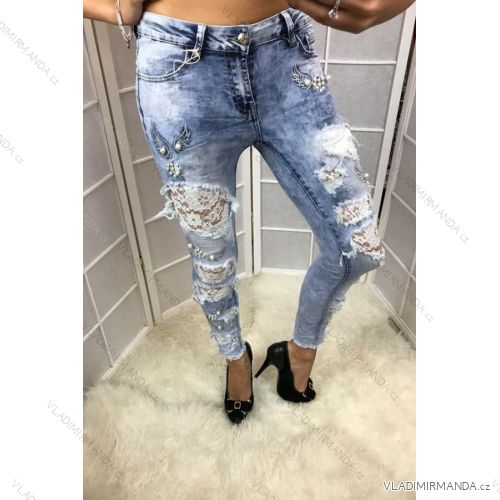 Hose Jeans mit Perlen Damen (xs-xl) ITALIENISCHER MODUS IM918E1997
