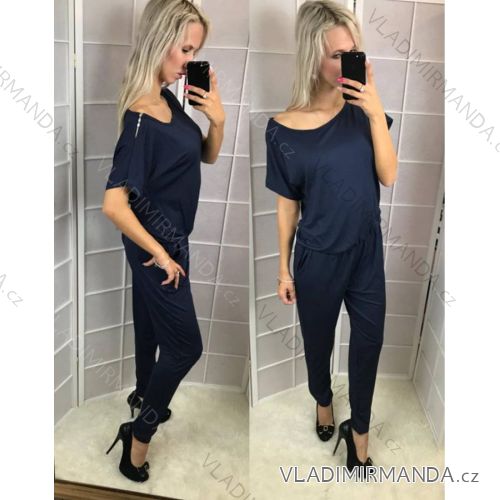 Overall kurze Ärmel lange Hosen Damen (uni sl) ITALIAN Fashion IM518103