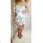 Kleid Kurzarm Sommer Damen Blumen (uni sl) ITALIENISCHE Mode IM918211
