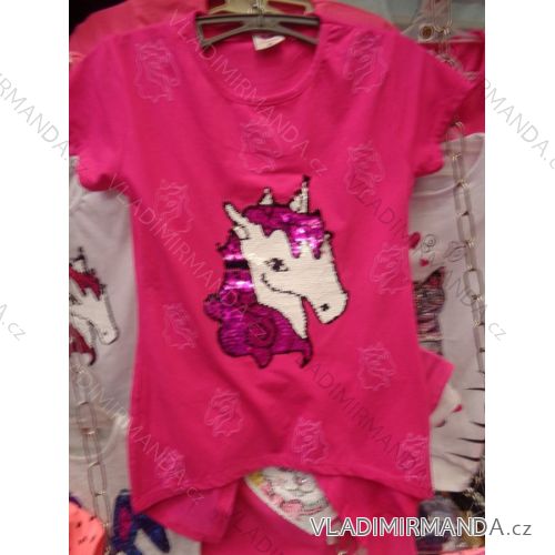 T-Shirt Tunika Kurzarm mit Pailletten Baby Teenager Mädchen (128-164) TUZZY TURKEY MODA TM218114
