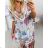 Kleid Kurzarm Sommer Damen Blumen (uni sl) ITALIENISCHE Mode IM918211
