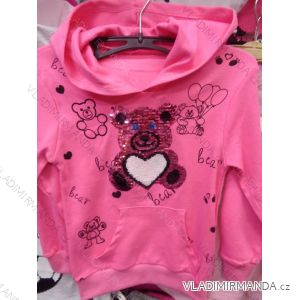 Sweatshirt Langarm mit Pailletten und Kapuzenpulli kleiner Welpe (116-134) TUZZY TURKEY MODA TM218128
