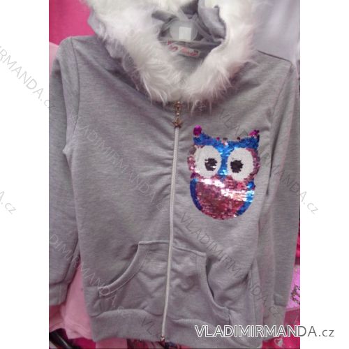 Sweatshirt Langarm mit Pailletten und Kapuzenpulli kleiner Welpe (128-164) TUZZY TURKEY MODA TM218129
