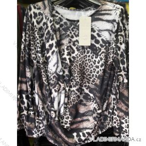 Langarm-Damen-T-Shirt mit Leopardenmuster (uni sl) ITALIAN Fashion IM818346
