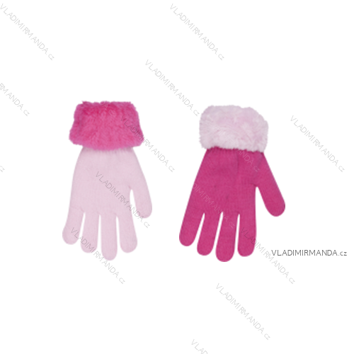 Winterhandschuhe mit Pelzmädchen (14-16-18 cm) YOCLUB POLEN R-103
