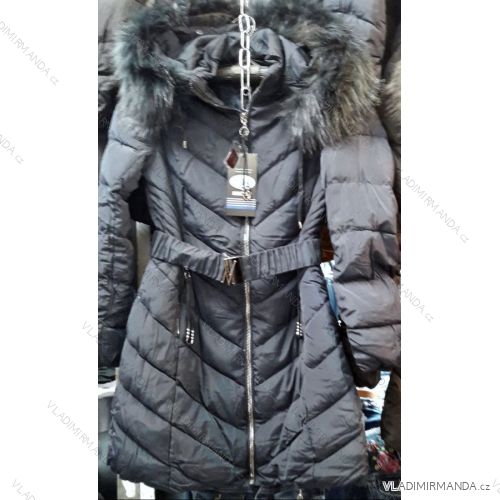 Wintersatinmantel mit Fell (s-xxl) ITALIENISCH MODA MA118D-038A
