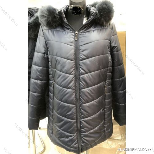 Manteljacke Frauen warm mit übergroßem S-West-Pelz (3xl-7xl) LEU18B102178
