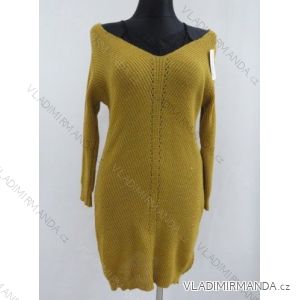 Kleid gewebt lange Ärmel Damen (uni sl) ITALIENISCHE LEDER LEU182711H1803