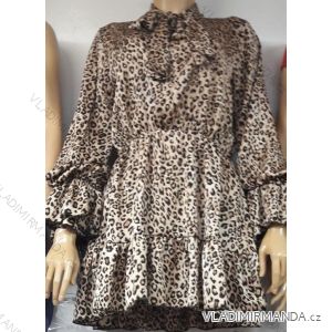 Lange Ärmel des Leopard-Kleidfrauen (uni s / m) ITALIENISCHE Mode IM519004
