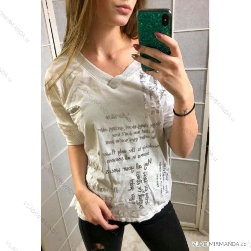 Tunika T-Shirt Langarm Damen (uni sl) ITALIENISCHE Mode IM918355