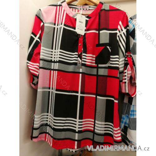 T-Shirt 3/4 Ärmel für Knöpfe Damen Übergröße (46-54) BENTER 58031
