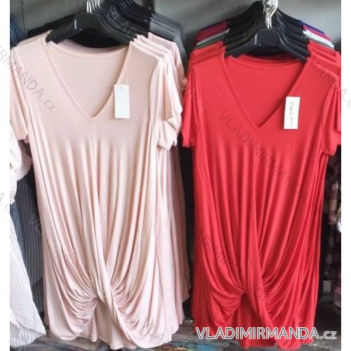 Kleiden Sie Sommer Mode der kurzen Hülse Frauen (uni sl) ITALIENISCHES MODA IM2181628-3
