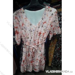 Sommerkleid 3/4 Langarm Damen Blumen mit Schleife (uni s / m) ITALIENISCHER MODUS IM919556
