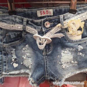 Baby Mädchen Jeans Shorts mit Gürtel (116-140) SAD SAD19DT-093
