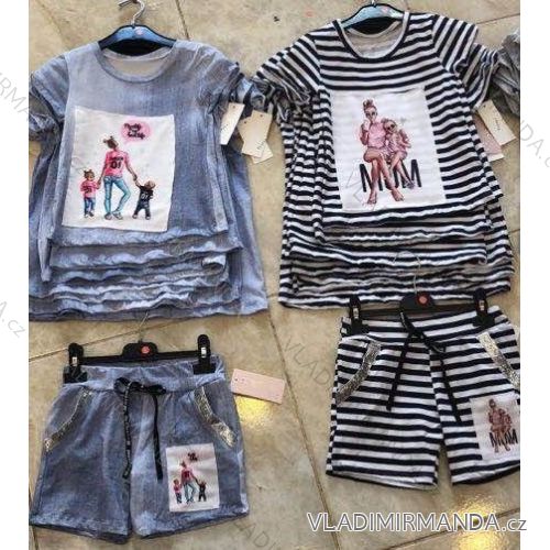 Set Sommer T-Shirt und Shorts für Kinder Jugendliche Mädchen Mama Baby Mädchen und Jungen (4-14 Jahre) ITALIENISCHE MODE IMM219109
