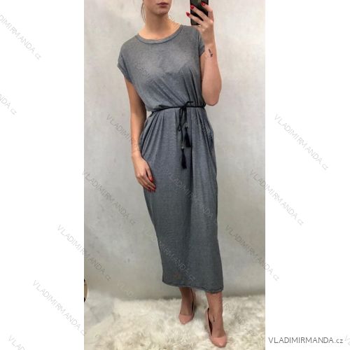 Kurzarm Sommerkleid Damen Streifen (uni m / l) ITALIENISCHER MODUS IM819019
