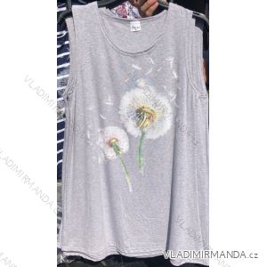 Ärmelloses T-Shirt Flower Damen Übergröße (M-4XL) POLISH FASHION PM119180
