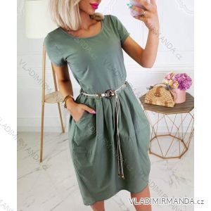 Sommer Kurzarm Kleid Damen (uni s / m) ITALIENISCHER MODUS IM819100
