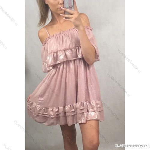 Sommer kurzes Kleid mit nackten Schultern Frauen (uni s / m) ITALIENISCHER MODUS IM919647