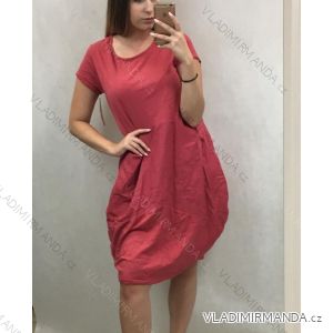 Sommerfrauen Kleid mit Taschen (Uni L / XL) ITALIAN FASHION IM819130