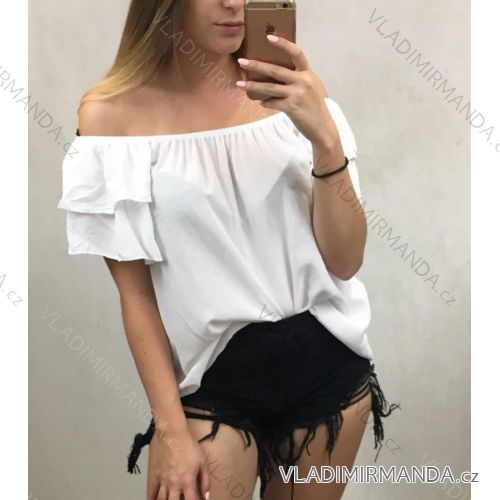Kurzärmliges T-Shirt mit nackten Schultern (uni s / m) ITALIENISCHER MODUS IM719261
