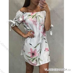 Sommerkleid mit nackten Schultern kurz Damen geblümt (uni s / m) ITALIENISCHER MODUS IM919651
