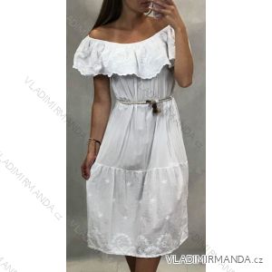 Sommerkleid mit nackten Schultern kurze Frauen mit Lanyard (uni s / m) ITALIENISCHER MODUS IM919652
