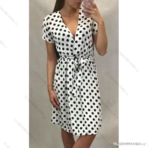 Sommer Kurzarm Kleid Frauen Polka Dot (uni s / m) ITALIENISCHER MODUS IM919696
