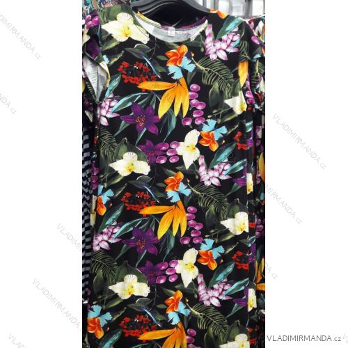 Kurzarm Kleid Flowered Ladies Oversized (xl-3xl) POLNISCHE MODE PM119191
