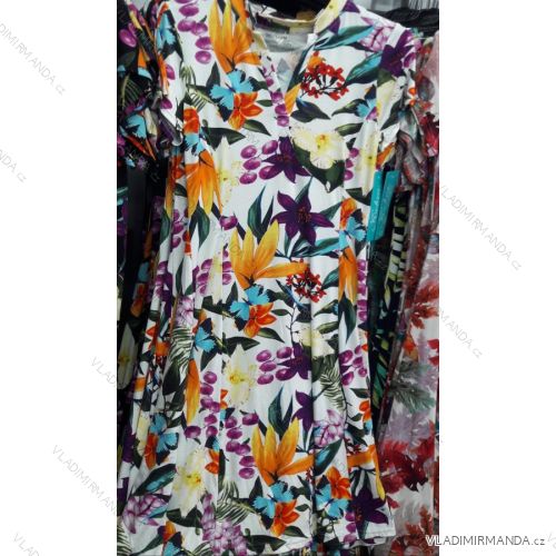 Kurzarm Kleid Floral Damen Übergröße (m-3xl) POLNISCHE MODE PM119192
