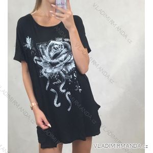 T-Shirt Kurzarm übergroße Frauen (uni XL / 2XL) ITALIENISCHER MODUS IM919700
