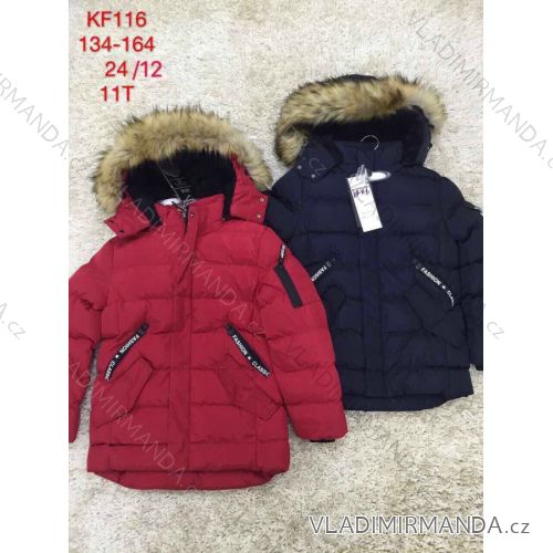 Jungen Wintermantel mit Kapuze und Fell (134-164) SAD SAD19KF116