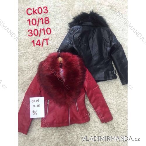 Jacke Kunstleder mit Fell jugendlichen Mädchen (10-18 Jahre) SAD SAD19CK03
