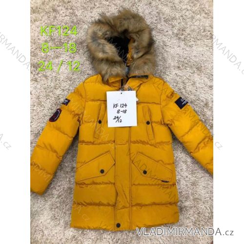 Jungen Wintermantel mit Kapuze und Fell SAD SAD19KF124