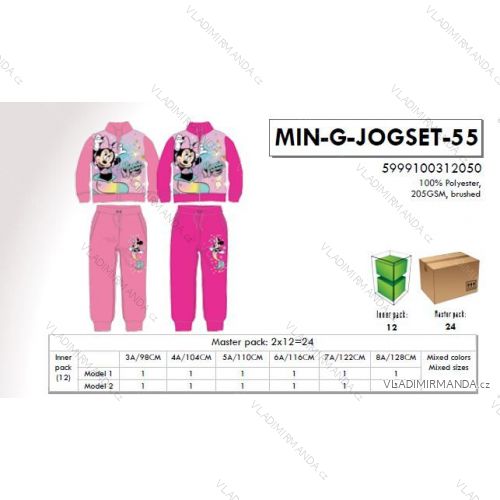 Jogginghose und Sweatshirt Minnie Mouse für Mädchen (98-128) SETINO MIN-G-JOGSET-55