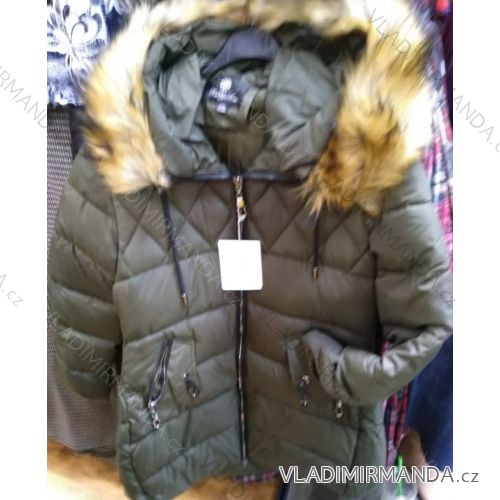 Jacke Winter mit Kapuze und Fell Frauen Übergröße (XL-4XL) POLISH FASHION PM219043
