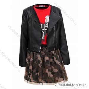 Set Kunstlederjacke, T-Shirt und Rock für Kinder und Jugendliche (110-160) GLO-STORY GLO19GLT-7502