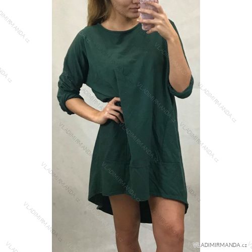 Dress 3/4 Long Sleeve Pockets Damen (uni M / L) ITALIENISCHE MODE IM9191045