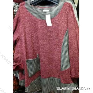 Langarm All-in-One Tunika Kleider Übergröße (uni XL / 2XL) ITALIENISCHE MODE IM12190110
