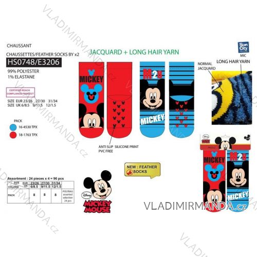 Socken 2 stücke mickey mouse rutschfeste kinder jugendliche jungen (23-34) SONNE STADT HS0748