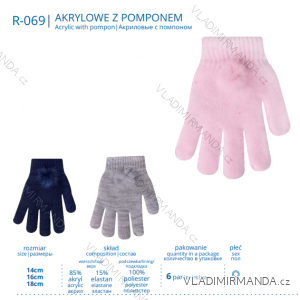 Damenhandschuhe mit Pompon YoClub PV319R-069
